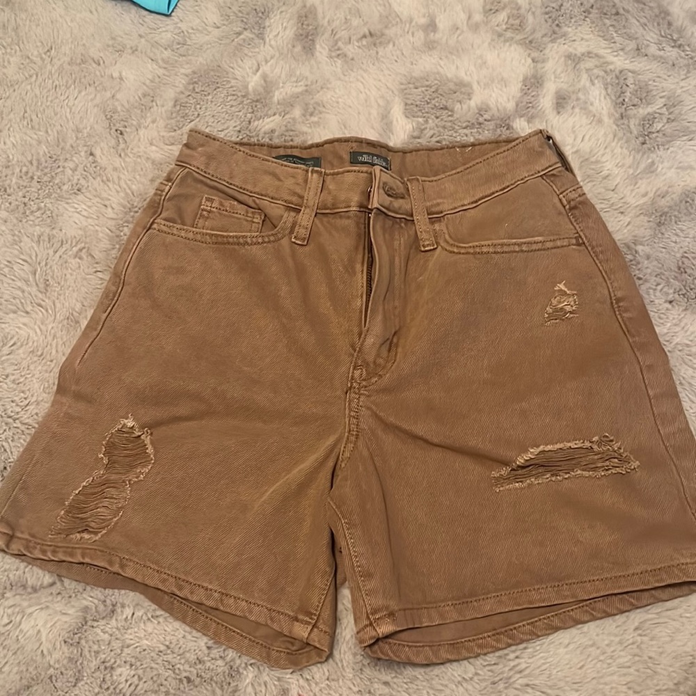 Brown Long Wild Fable Jean shorts. Size 0